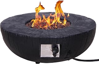 Afterglow TerraFab 28" Round Propane Fire Pit - 30,000 BTU CSA Certified Fire Bowl for Patio, Garden, Backyard