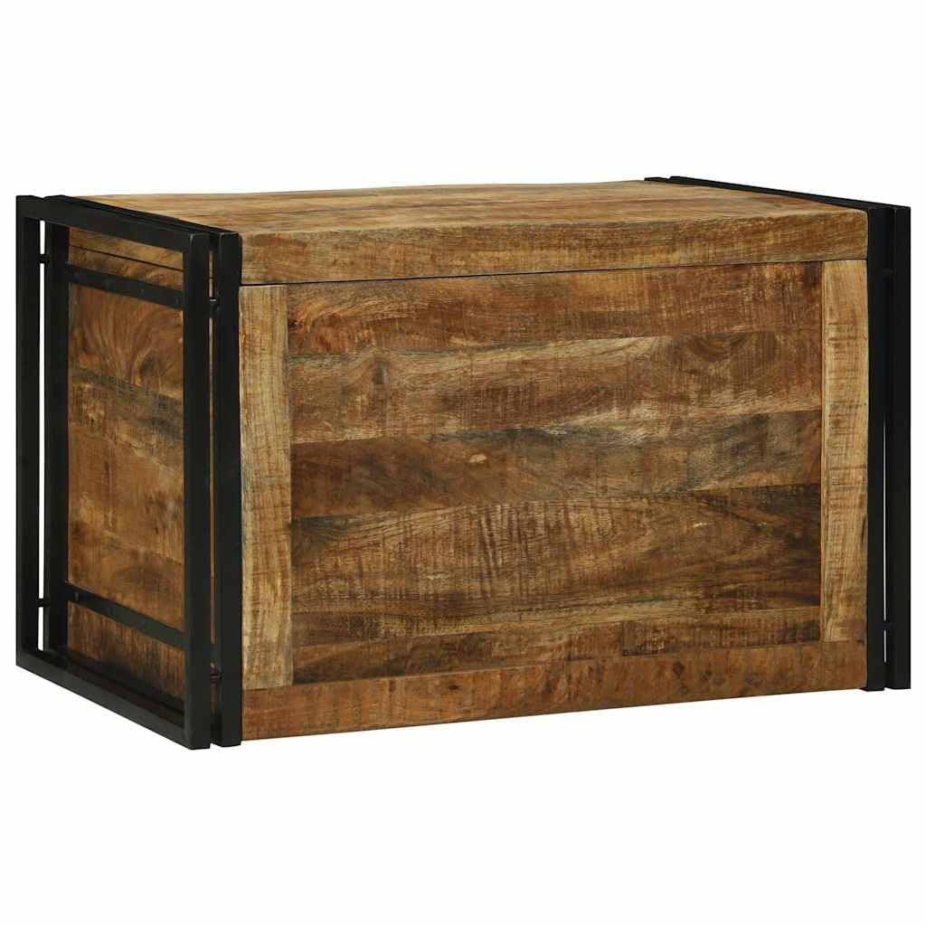 Caja de almacenamiento de 80 x 50 x 50 cm Baúl de madera de mango y hierro