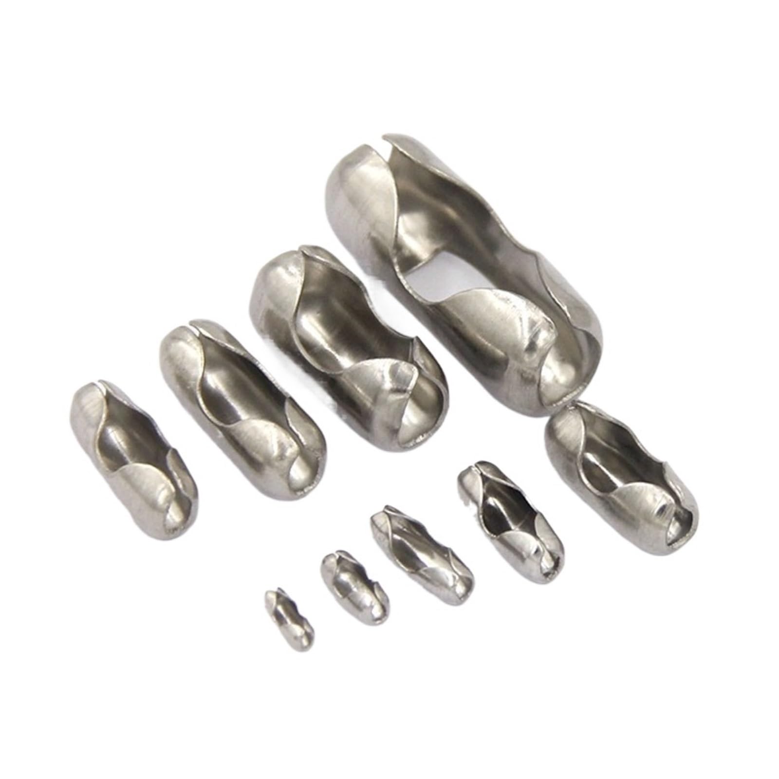 Blindkettenverbinder, 1000 Stück, 0,1–1,2 cm, Edelstahl, Kugelketten-Verschlüsse, Endperlen, Crimpen, silberfarben, DIY-Zubehör, 1000 Stück