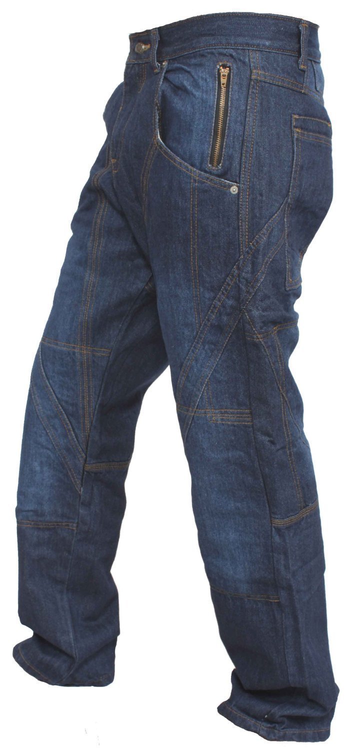 newfacelook Mens Denim Motorcycle Motorbike Armour Jeans Trousers with Aramid Protection Lining I112 New Black W32-L30