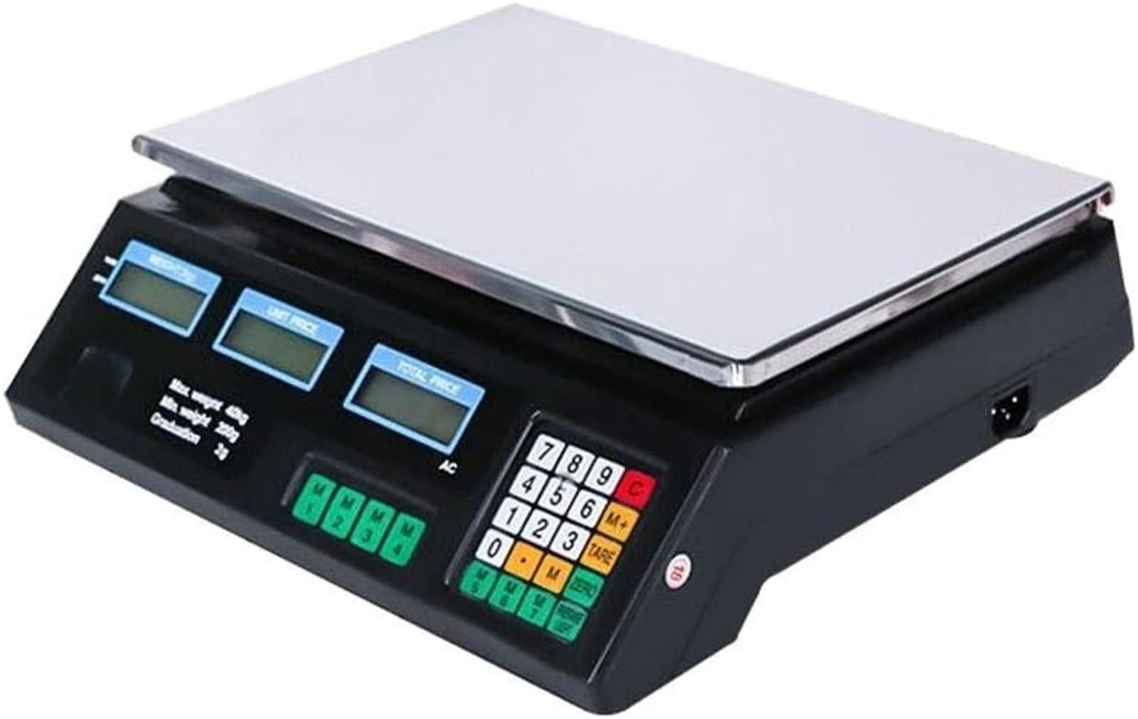 MYUYEE Digital Electronic Scale Price Computing Weighing 30Kg 40Kg Commercial Shop Platform For Fruits Veggi, 40Kg (30Kg)