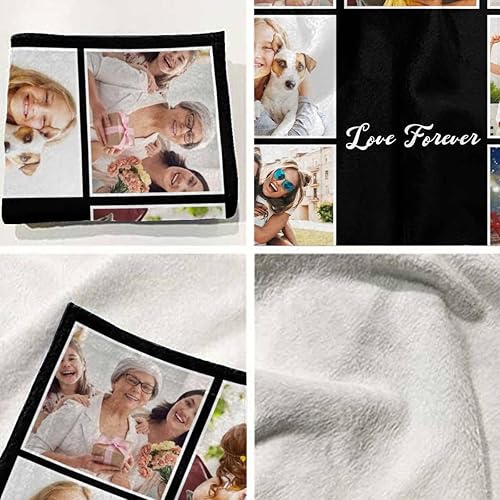 Miniatura 4 de casecoco Mantas de Navidad personalizadas con 10 fotos, mantas personalizadas con nombre, manta conmemorativa personalizada, regalo de cumpleaños