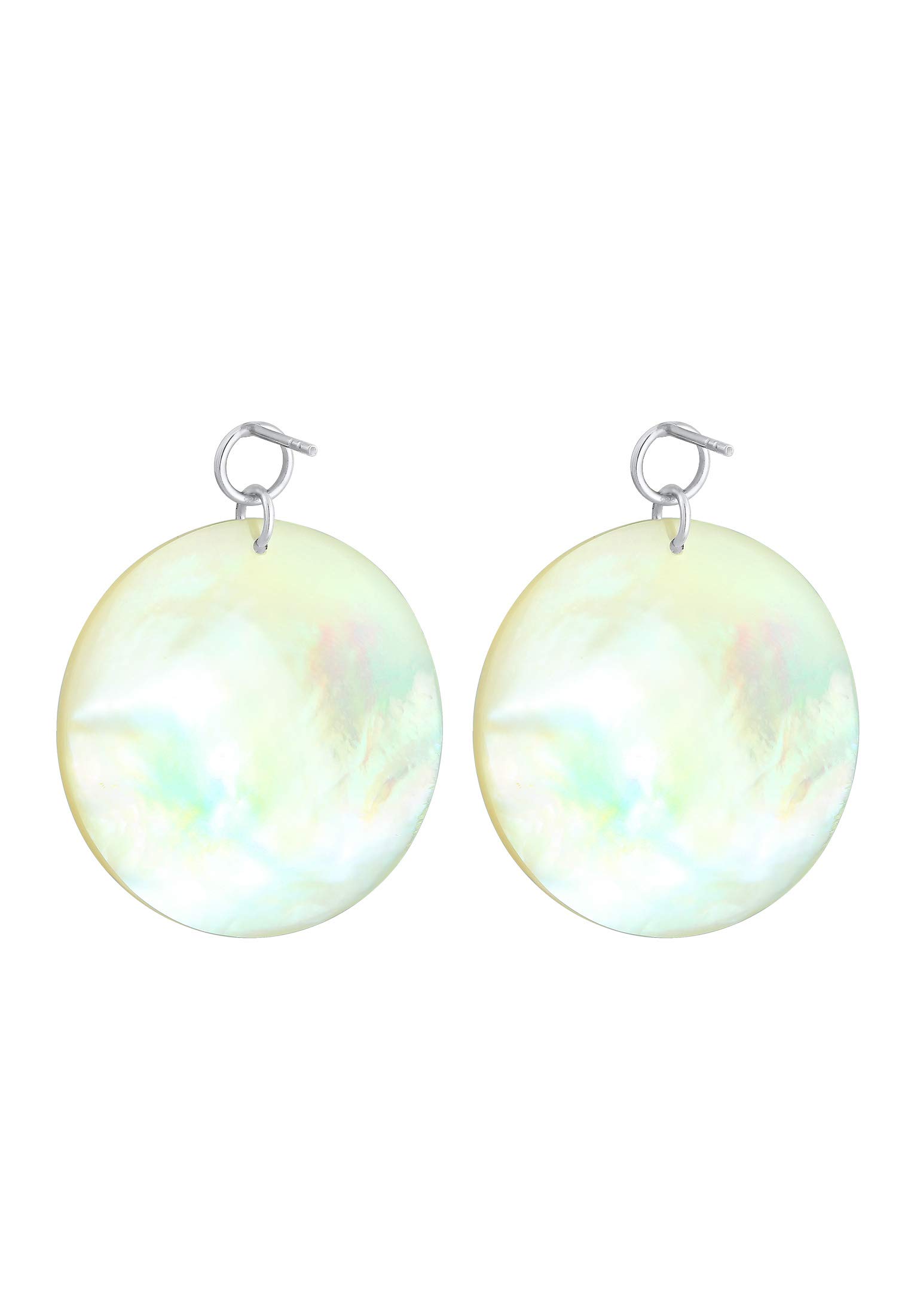 Elli Orecchini da Donna con Disco in Madreperla Elegante Trend in Argento 925