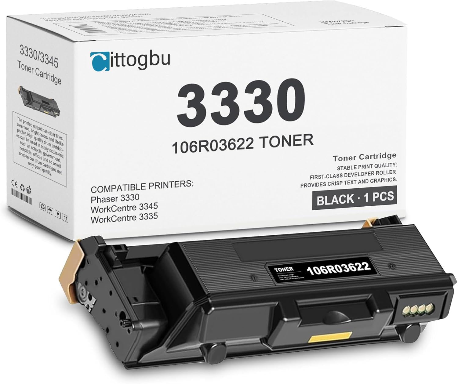 Phaser 3330 High Capacity Toner Cartridge (1-Pack, Black): 106R03622 Toner Cartridge Replacement for Xerox Phaser 3330/WorkCentre 3345/3335 Printer