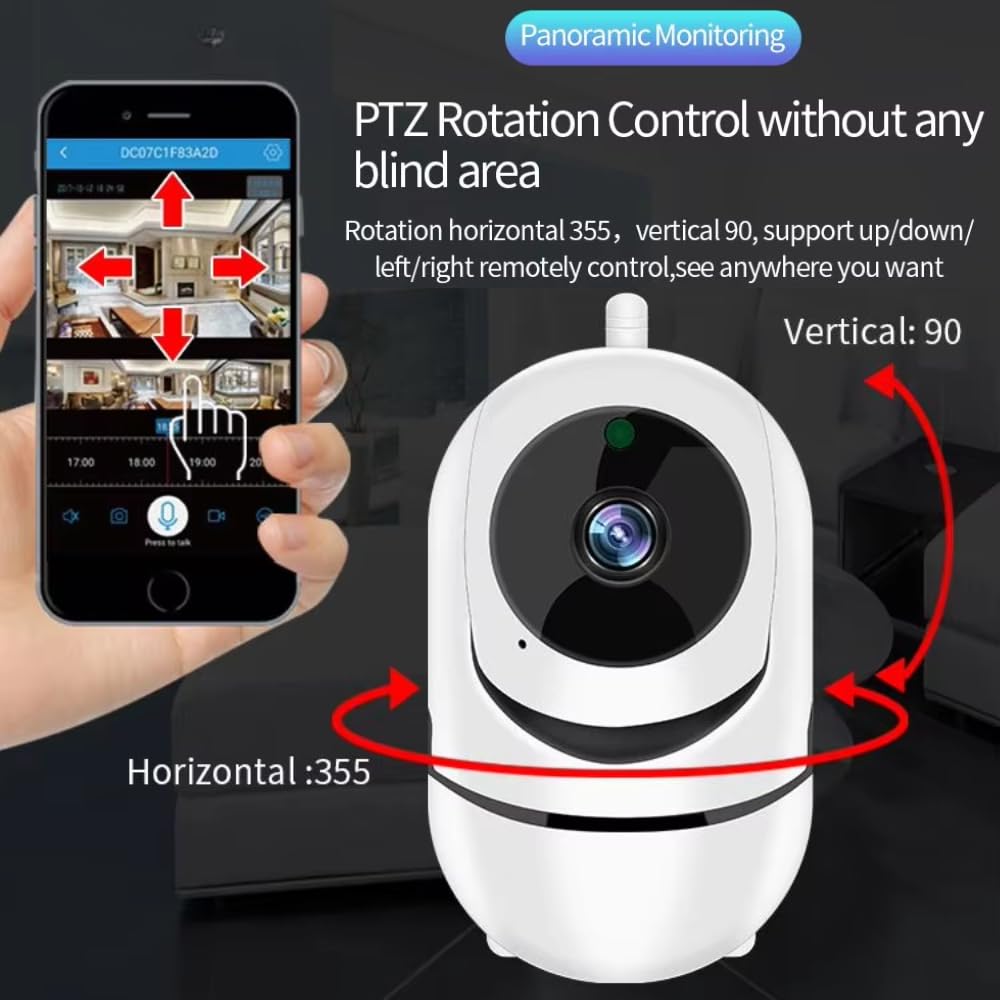 Maizic Smarthome Cheeky 3 MP FHD WiFi Indoor CCTV Camera for Home with Pan/Tilt 360° View, 2 Way Communication, Motion Detection, Color Night Vision and Supports SD Card (Up to 256 GB) 4