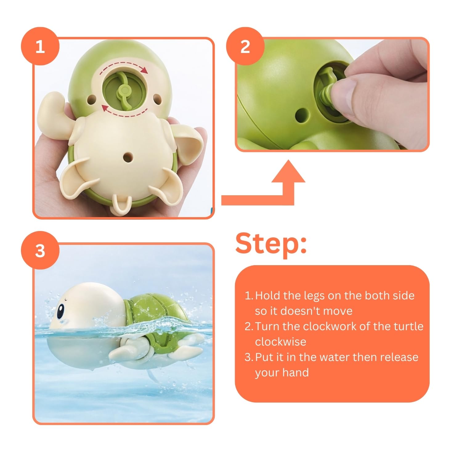 12-Pack Wind-Up Swimming Turtle Bath Toys for Kids - Floating & Paddling Baby Bath Toy Set, Cute Water Play Toys for Toddlers, Bathtub & Pool Fun for Boys and Girls 4