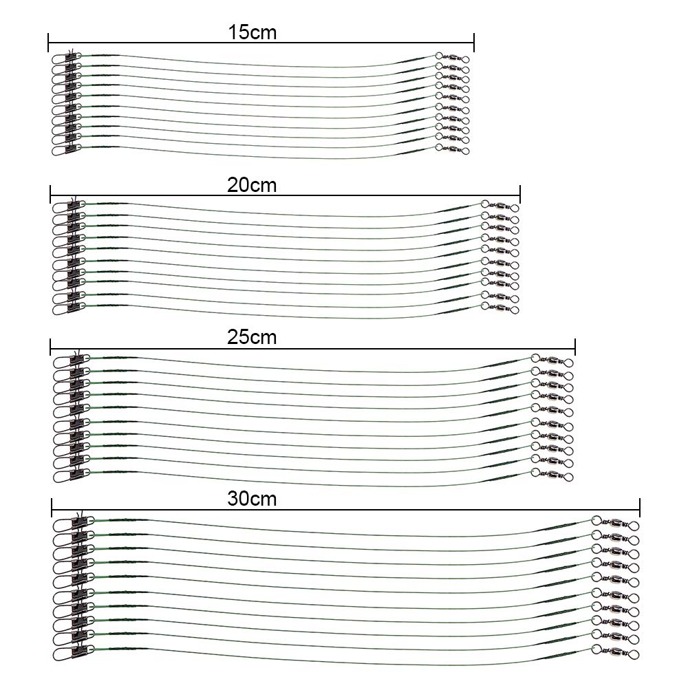40 Piezas de Cables de Pesca Líderes, 30 Libras de Prueba de Acero Inoxidable Resistente, Línea de Pesca
