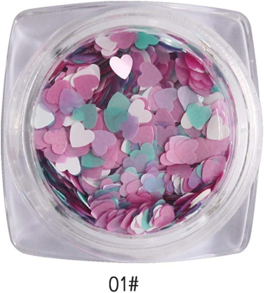PULABO Simple and Sophisticated Design7g Mixed Heart Thin Nail Art Glitter Paillette Nail TipGel Polish Decoration A Creative and Exquisite Workmanship : Beauty & Personal Care