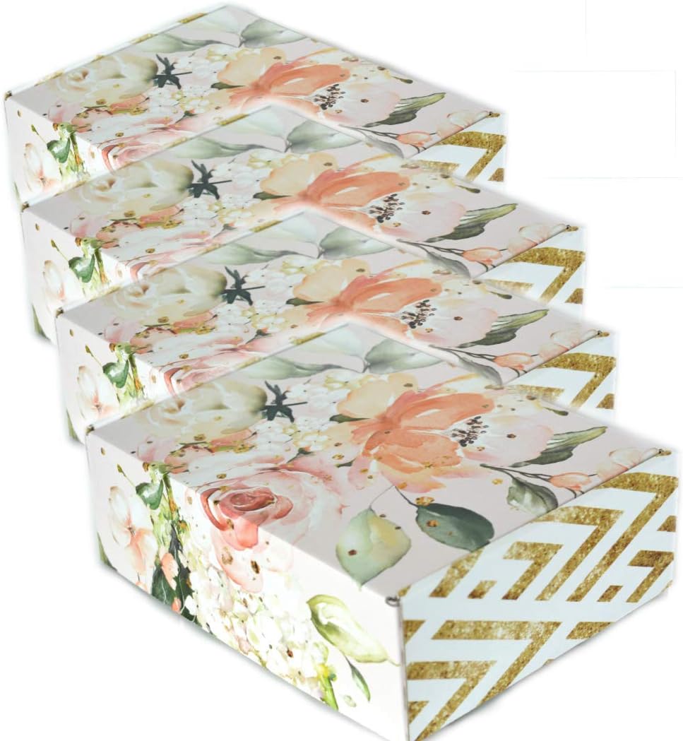 Bridesmaid Proposal Box Empty | Gold and Floral Design |"I Can't Say 'I Do' Without You" Message Inside | Maid of Honor Proposal Box (4 Boxes (Empty))