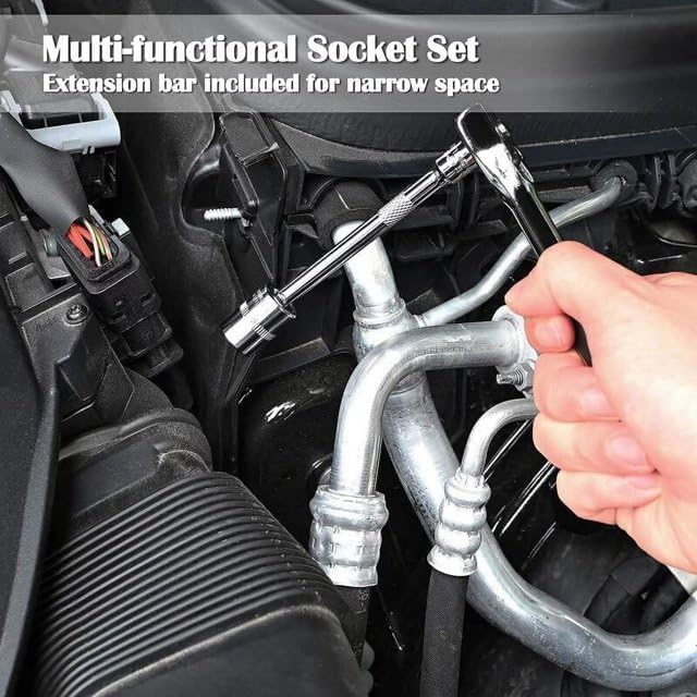 Image of 46 in 1 Pcs Tool Kit & Screwdriver and Socket Set, Multi Purpose Combination Hand Tool Case for Home, Office, Bike, Car, Laptop, and Electronic Repairs