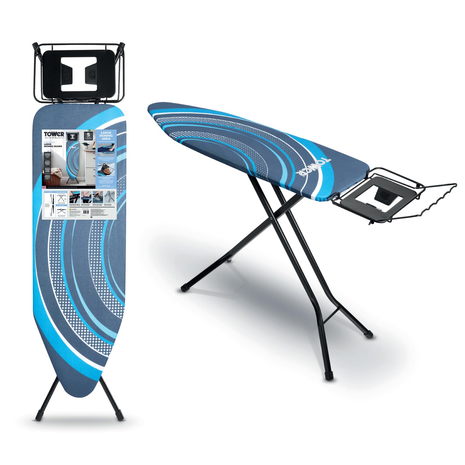 Tower  T873014blk Eclipse Plus Large Ironing Board - Black - Medium