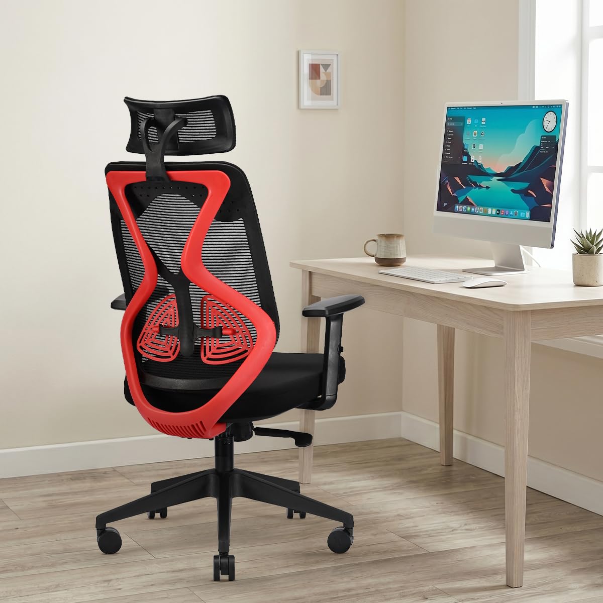 IAFA FURNITURE Ergolux High Back Ergonomic Office & Study Chair | 3 Year Warranty | Adjustable Height, Tilt Lock, 2D Headrest, Adjustable Arms & Lumba...