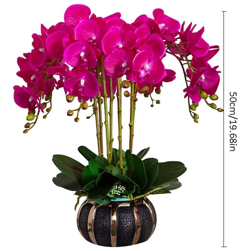 Orchidee Artificiali, Fiori Artificiali di Phalaenopsis, Composizione di Piante, Orchidee finte per la Decorazione di Interni di casa e Ufficio, Fiori Artificiali d