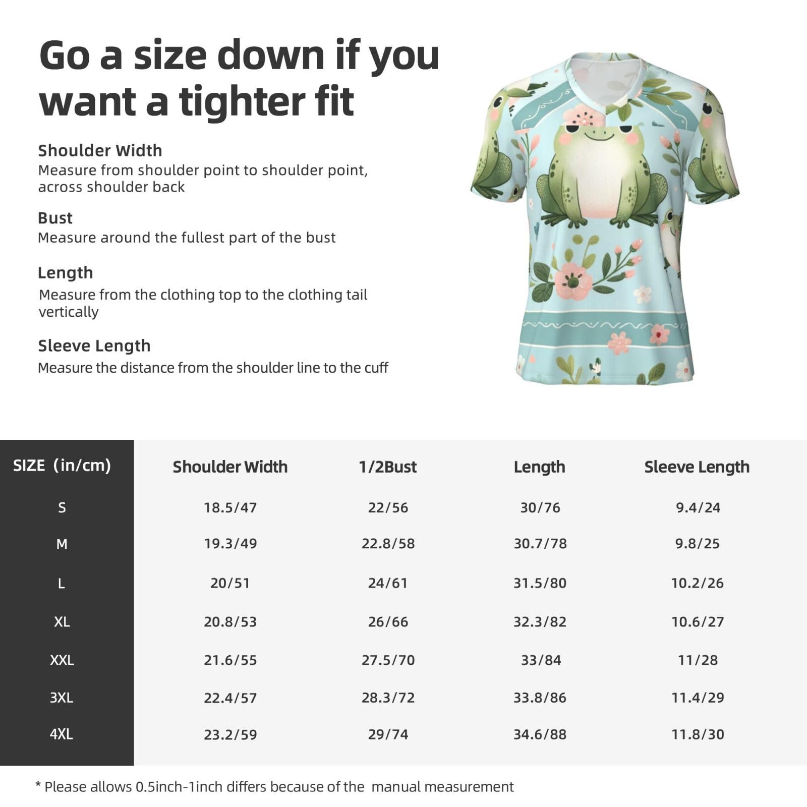 Stylish Athletic Sports Jersey Cartoon-Cute-Frogs-Flowers Men's Rugby Jersey Small