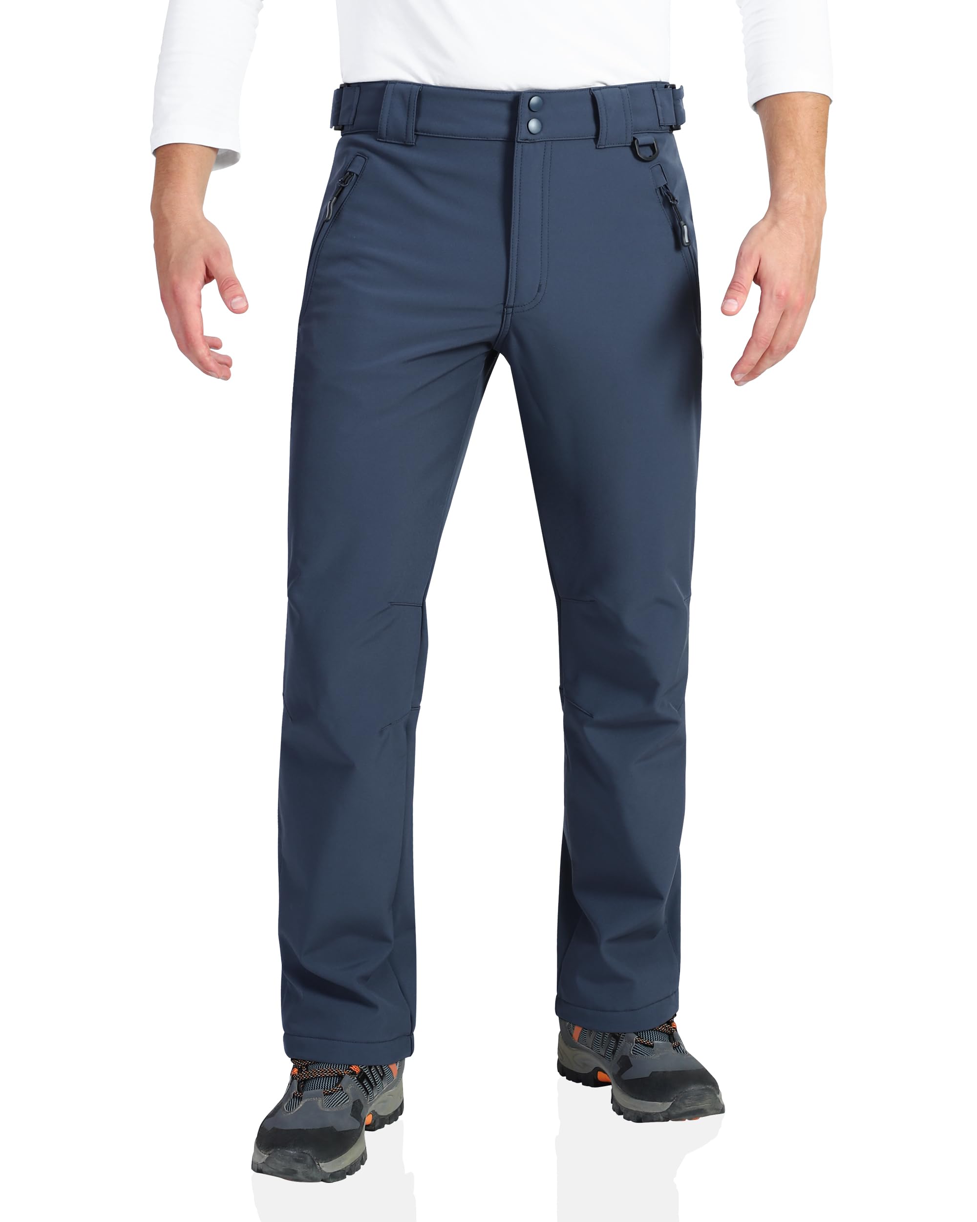 Outdoor Ventures Men's Lite Waterproof Windproof Fleece Lined Warm Hiking Ski Snow Pants Expandable-Waist — view 8