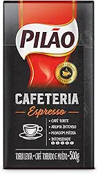 Café Pilão Torrado e Moído Cafeteria Espresso, Torra Forte, Embalagem a Vácuo com 500g