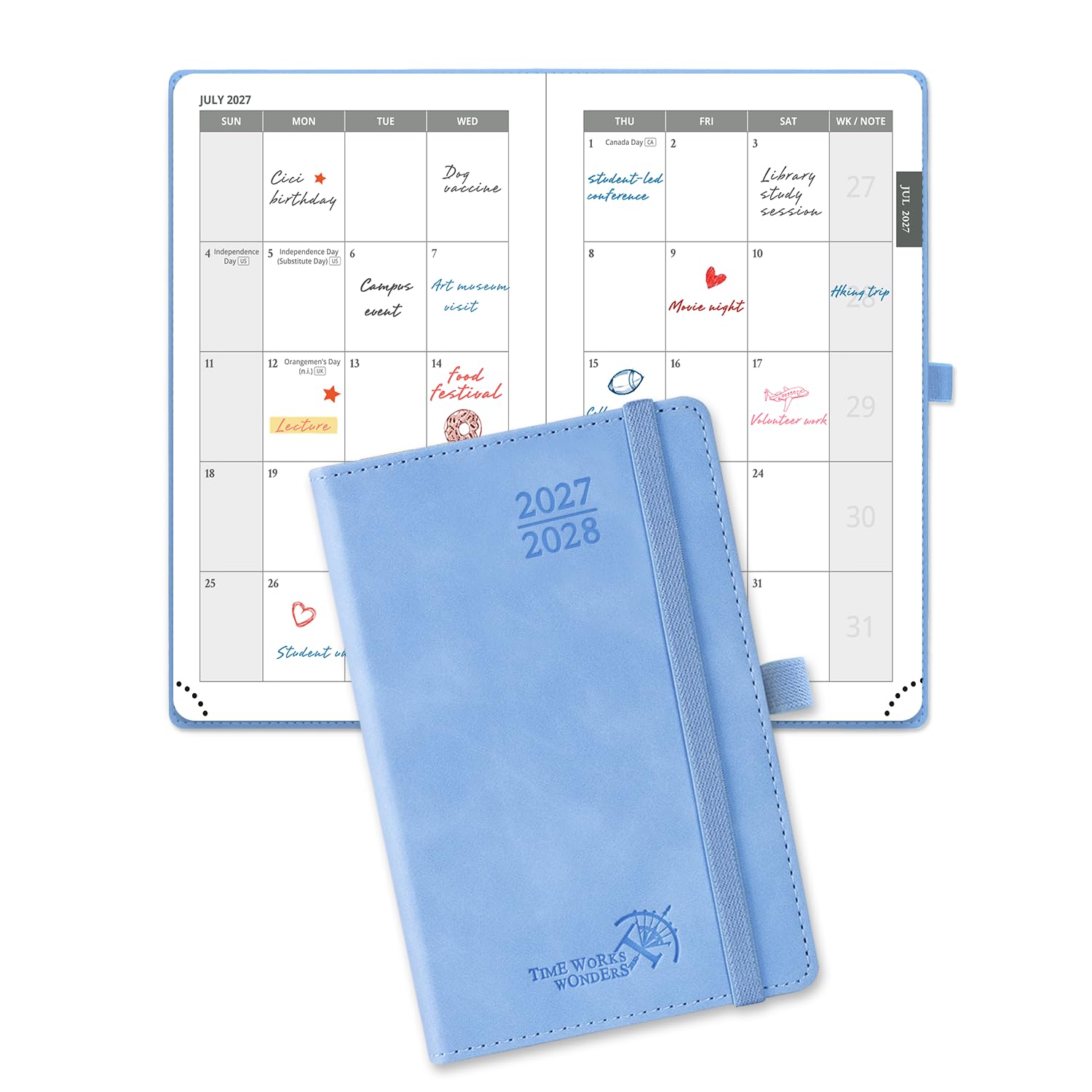 POPRUN 2-Year Monthly Planner 2027 2028, 24 Month Diary Jan 2027-Dec 2028 — image 1