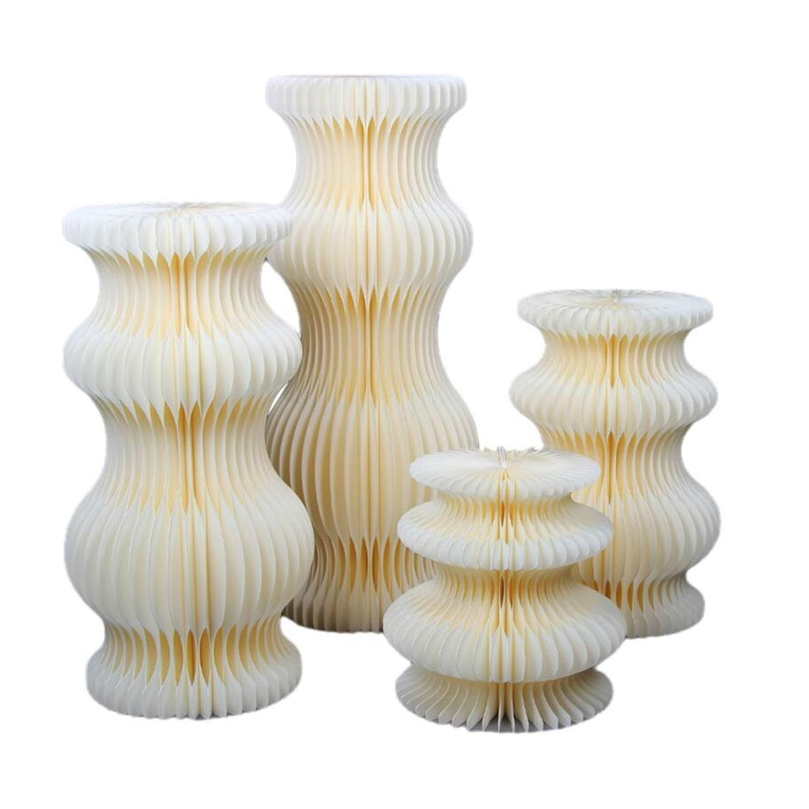 CXGfdghD plinth， 4pcs Foldable Paper Columns Display Pedestal Stands, DIY Accordion Cylinder Cardboard