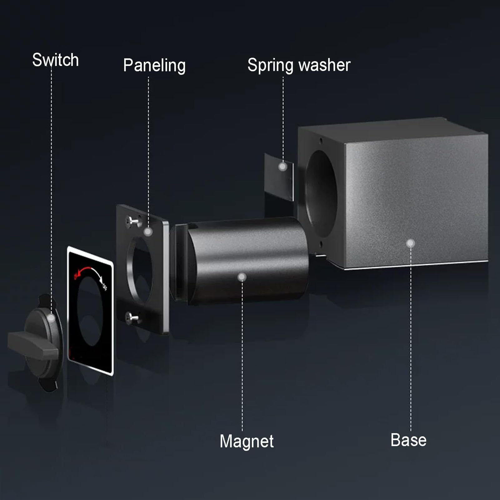 Magnetyczny uchwyt wskaźnika bazowego z elastycznym ramieniem 360°, siła magnetyczna 30-100 kg, pasuje do otworu 8 mm i jaskółczy ogon dla precyzyjnego pomiaru i inspekcji