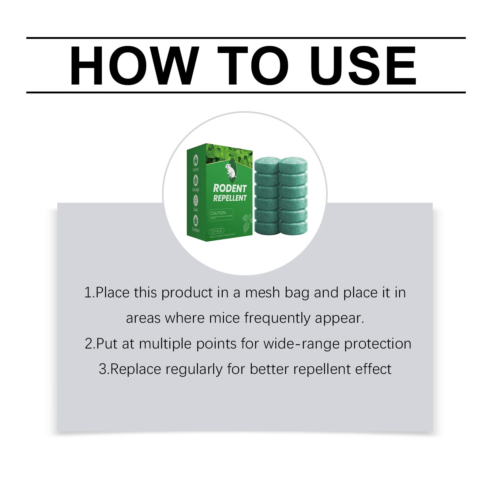 36/24/12 pcs Repellenti per Roditori,Disabituante con Olio di Menta Piperita, trappola per parassiti,Ideale per Casa, Garage e Auto,casa, Giardino, soffitte, ragni, topi, scarafaggi e formiche (24pcs)