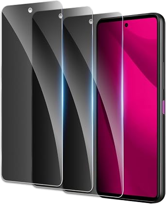 Privacy Screen Protector for T-Mobile Revvl 7 Pro 5G, Shatterproof Tempered Glass Accessories, Anti Spy Tempered Glass Film, Case Friendly Ultra Resistant 9H Hardness Anti-Glare HD Black -3 Pack