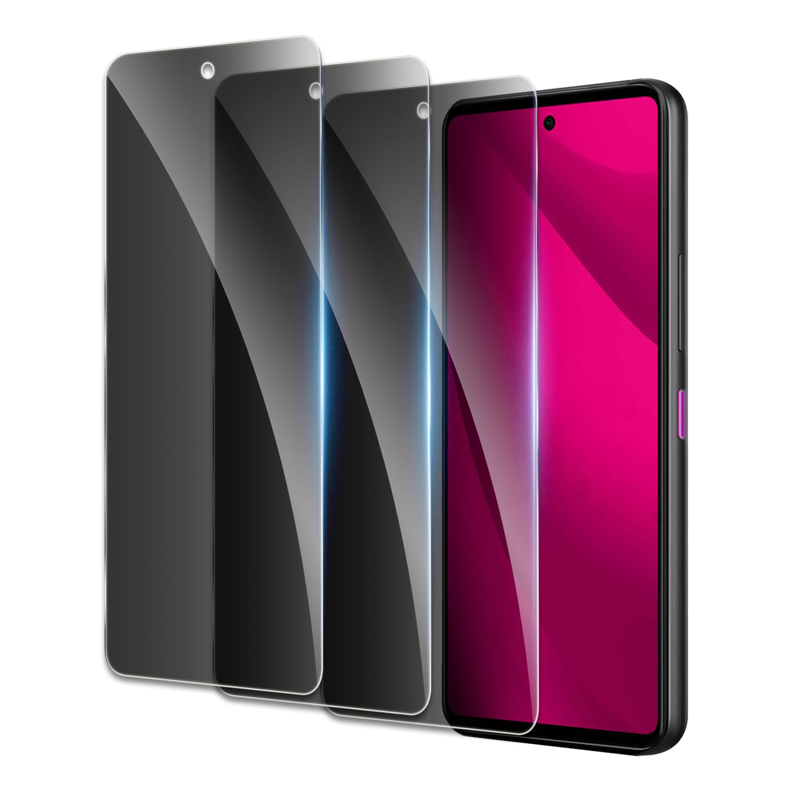 Pellicola protettiva per la privacy per T-Mobile Revvl 7 Pro 5G, accessori in vetro temperato infrangibile, pellicola in vetro temperato anti spia, compatibile con custodie, ultra resistente, durezza