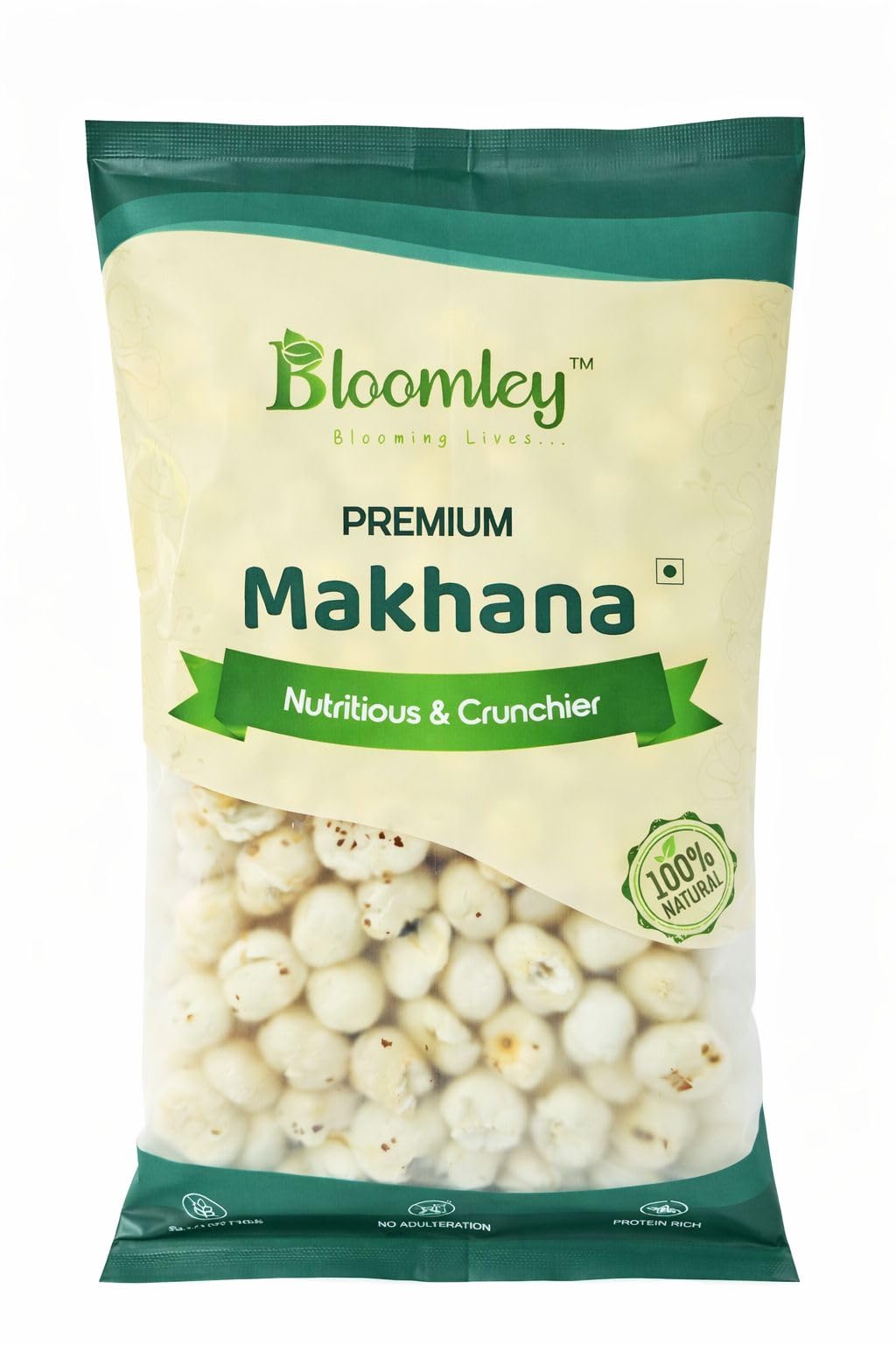 BLOOMLEY Premium Makhana (Fox Nuts), Whole Lotus Seeds, Light Crunchy Texture with Mild Natural Taste, Ready to Eat Snack, 100g-image-16