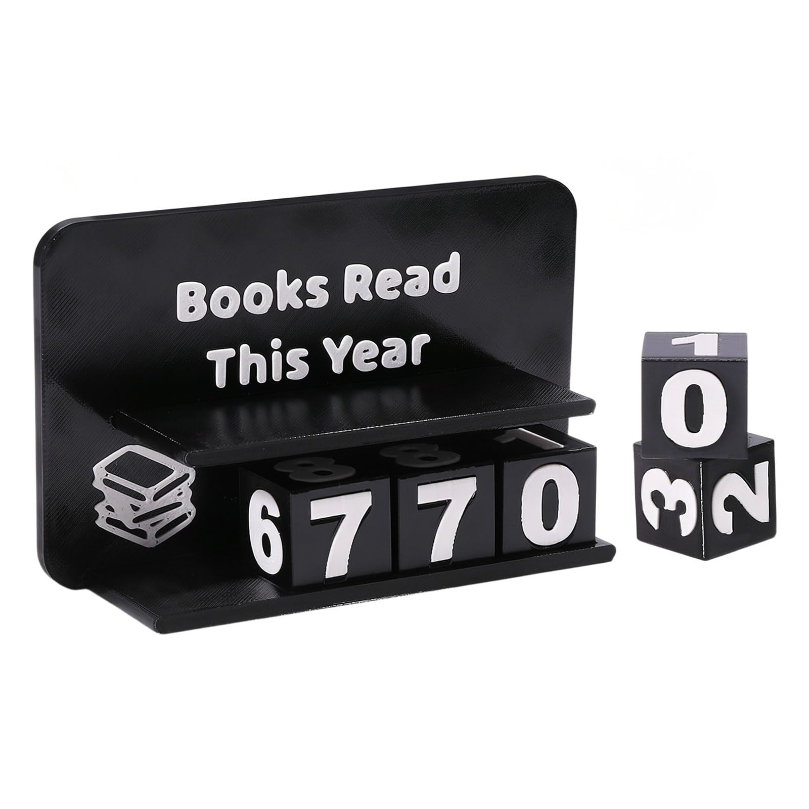 Rastreador de lectura 3D para organizar tus retos literarios en la estantería de casa