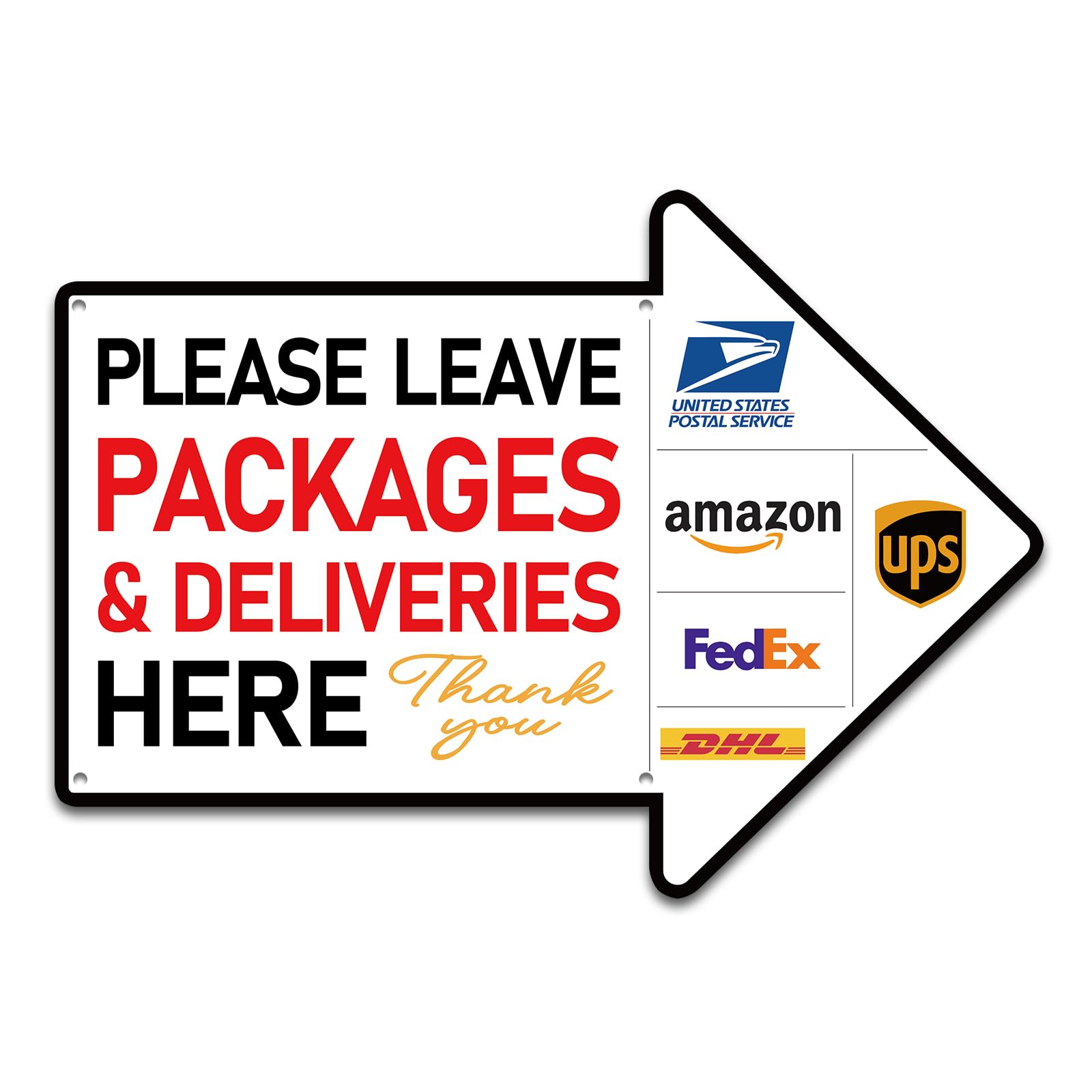 PETCEEPackage Delivery Sign Please Leave Packages and Deliveries Sign Package Front Door Yard Sign for Outdoor Use Delivery Instructions for Packages from Amazon FedEx USPS UPS DHL