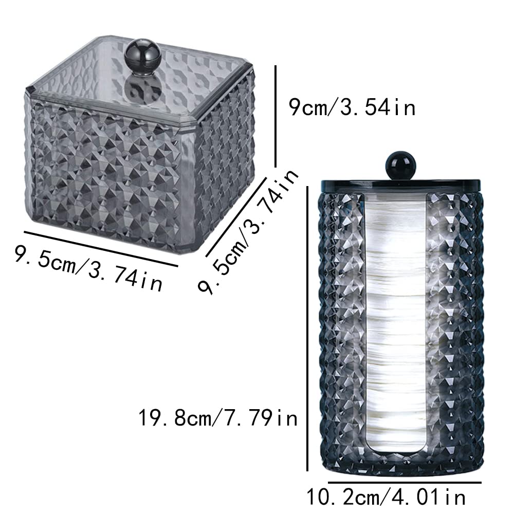 2 Pezzi Pratico Porta Cotton Fioc, Porta Cotton Fioc, Organizer Bagno con Coperchio, Set Organizer per Make Up, Contenitore per Dischetti di Cotone, Utilizzato in Camera da Letto, Bagno, Toletta