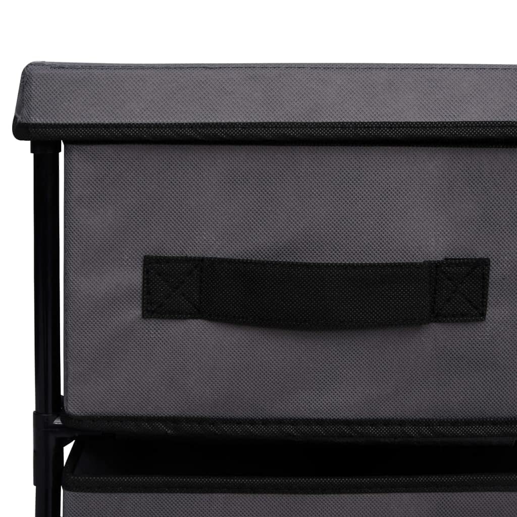 Schrank mit 6 Schubladen aus Stahl und Stoff 55×29×55 cm Grau, Aufbewahrungsschrank für Büro, Wohnzimmer, Schlafzimmer mit Stauraum und Organizer für Akten, Kleidung, Werkzeuge