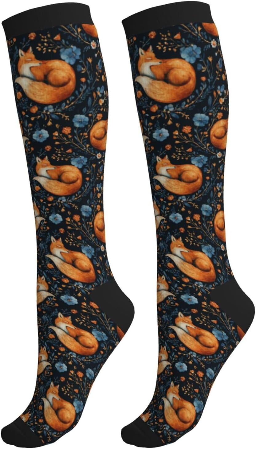 Compression Socks Knee High Support Socks Women Circulation Stockings for Athletic Running Cycling Flying