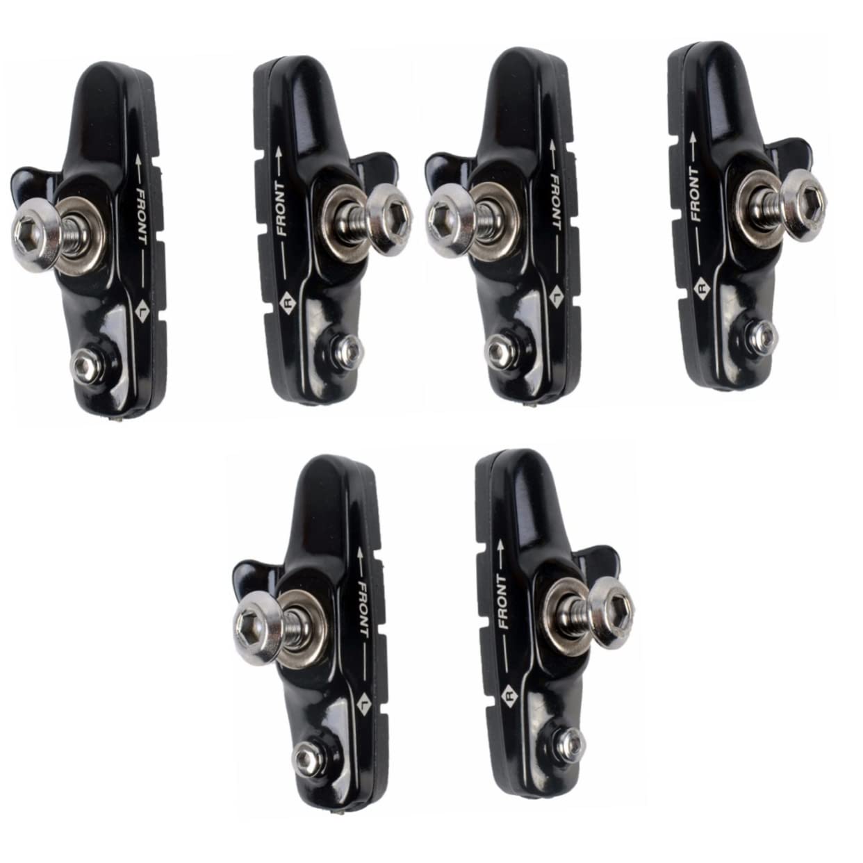 INOOMP 3paia Pastiglie Freno c per Bici da Corsa e Mountain Bike Componenti Lega di Alluminio con Design Curvo Antiscivolo e Silenzioso Nero