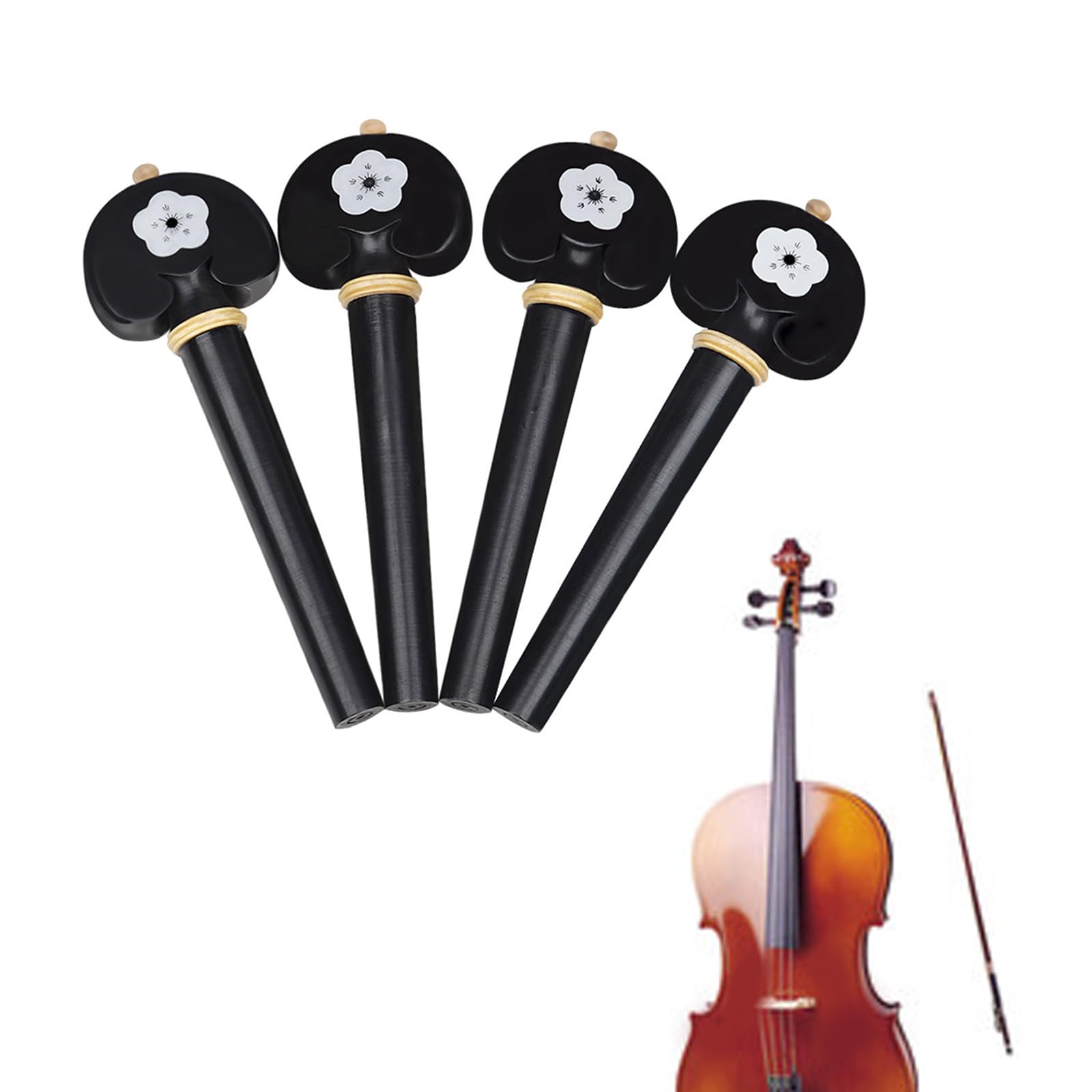 Cello Stimmwirbel Set 4-teilig - Ebenholz-Imitat Für Besseren Klang