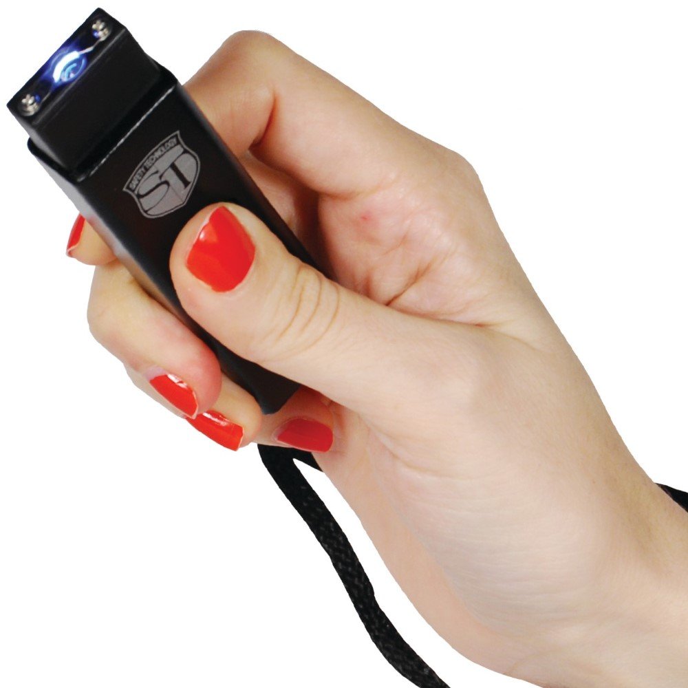 Safety Technology 10 Million Volt Rechargeable Slider Self Defense Stun Gun Flashlight Keychain