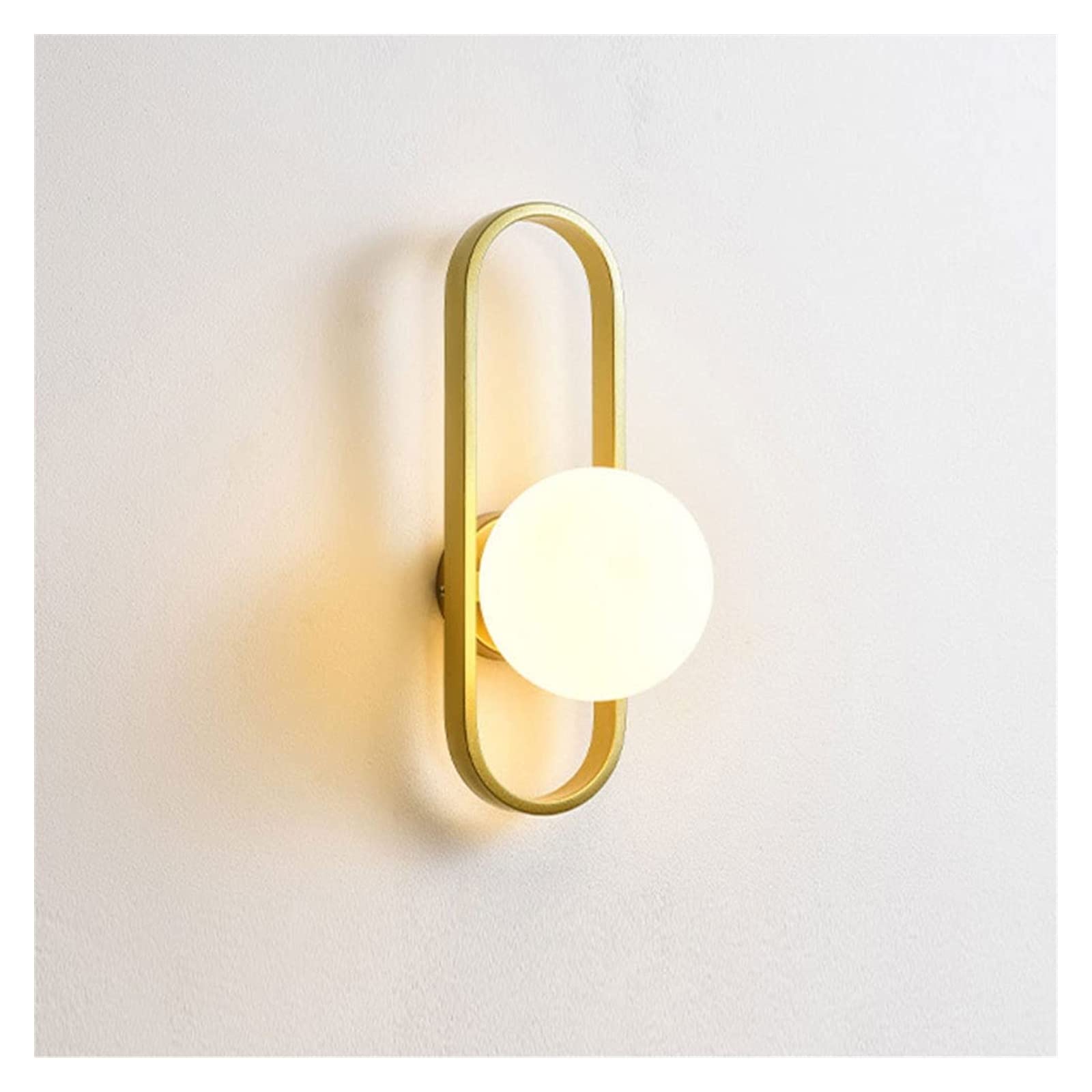 Wall Lamp Light Globe Wall Light Glass Sconce, Mid Century Wall Lamp Magic Bean Globe Wal Lighting Fixtures for Living Room Bedroom Bedside Hallway Kitchen Cloakroom, E27 Socket (Color : Gold)