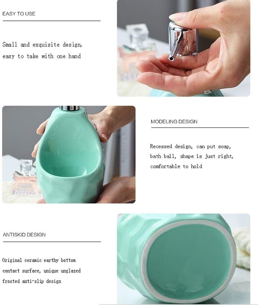 Creative Soap Dispenser Simple Bathroom Ware Ceramic Lotion Bottle Shower Gel Bottle for Bathroom Sanitary Dual-Purpose Sub-Bottle 1pcs Pump