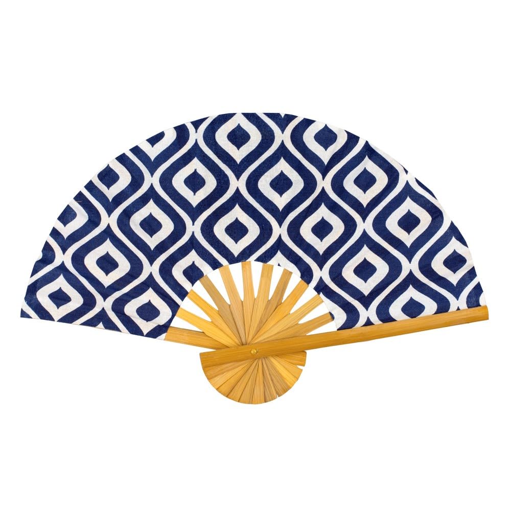 Joe Cool Navy Blue Fan Indigo Japan Geometric Made With Cotton & Bamboo