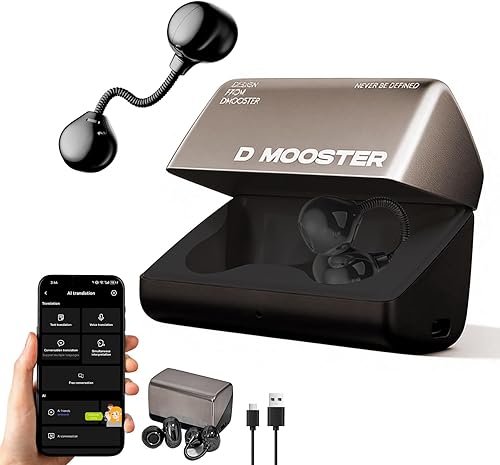 AI Translation Earbuds Real Time, Upgraded Open Ear Clip-On Earbuds Design Comfo