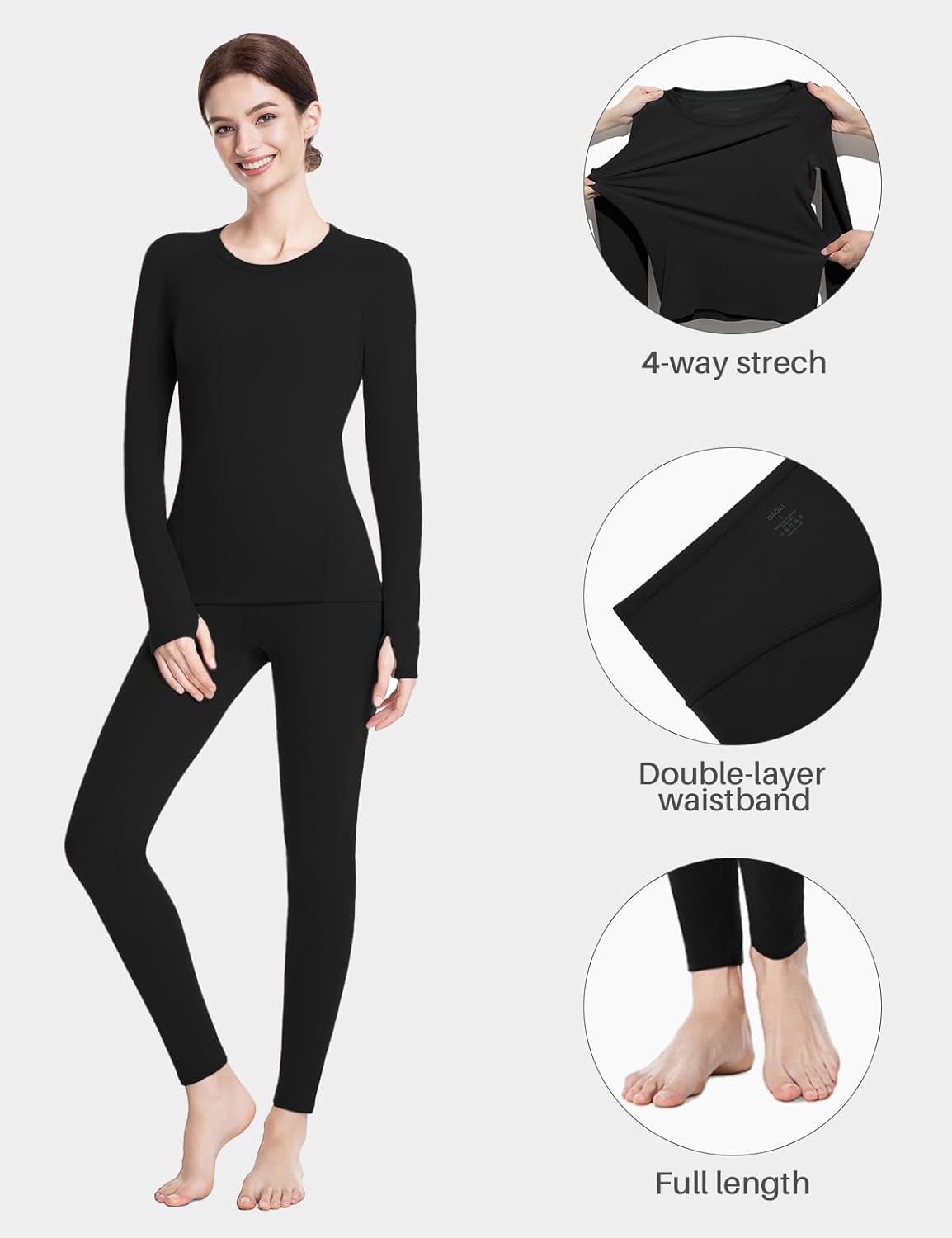 Thermal Underwear Women, Base Layer Long Johns for Cold Weather Ultra-Soft Micro Fleece Lined, Comfortable, Gift Box - Image 3