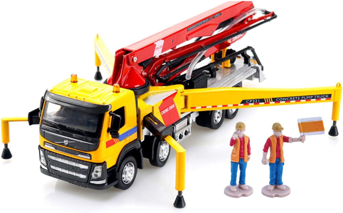 1:50 Concrete Pump Truck Truck Derrick Cement Transporter Alloy Sound and Light Children's Engineering Vehicle Toy(A)