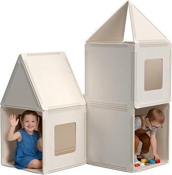 Magnetic Fort Building Kit for Kids, 20-Piece Large Magnetic Panels with Strong Magnets, STEM Construction Toy Set, Lightweight & Portable Playhouse for Creative Play Ages 3+