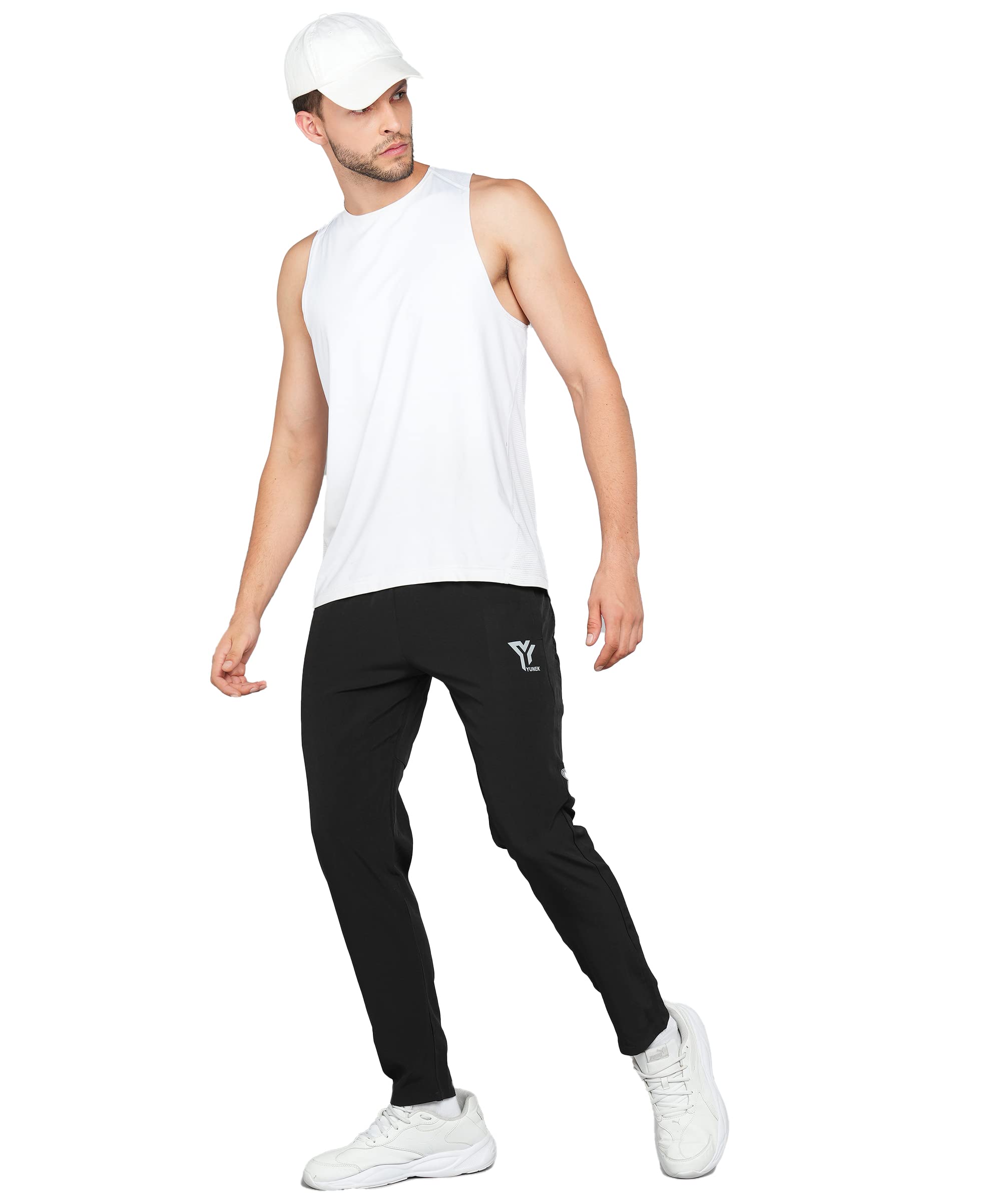 YUNEK Men's Polyester Regular Fit Track Pant Lower Joggers Night Pant Polyester Sports Regular Casual