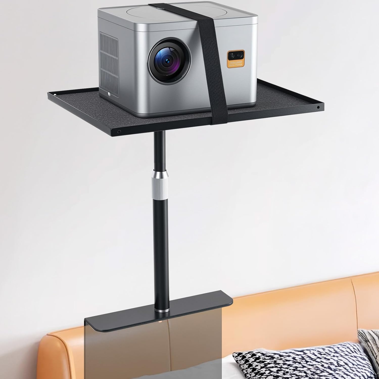 MY DIMELIFE Bed Sofa Projector Stand with Metal Shell - Adjustable Length, 24-41cm, Angle Adjustble Projector Mount, Invisible Installation on Bed or Sofa, Compatible with 100% Projectors