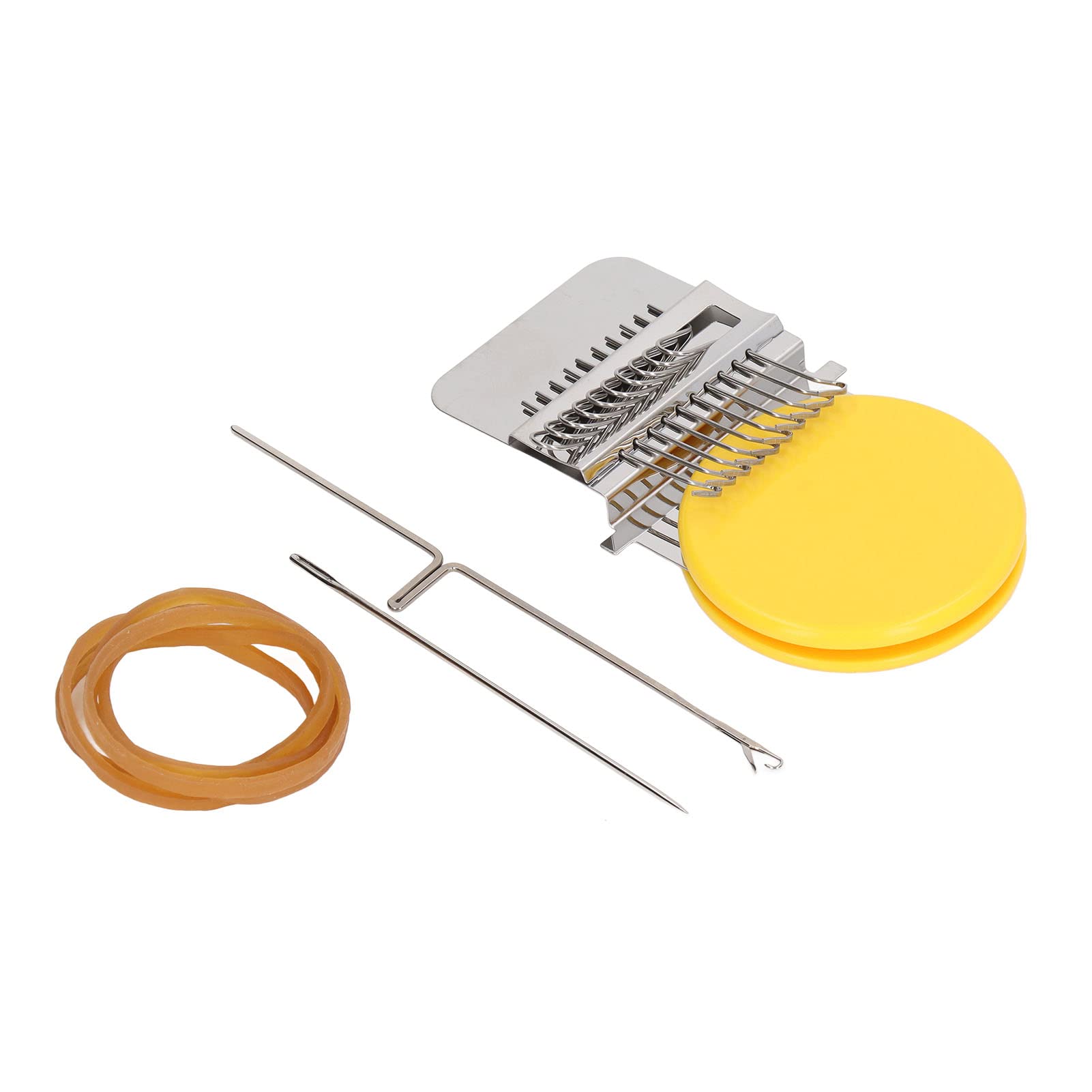 Darning LOOMss Kit, 10 Needle Mini Weaving LOOMss Kit Darning Mini LOOMss Machine Sewing Repair Kit for Home Repairing (Yellow)