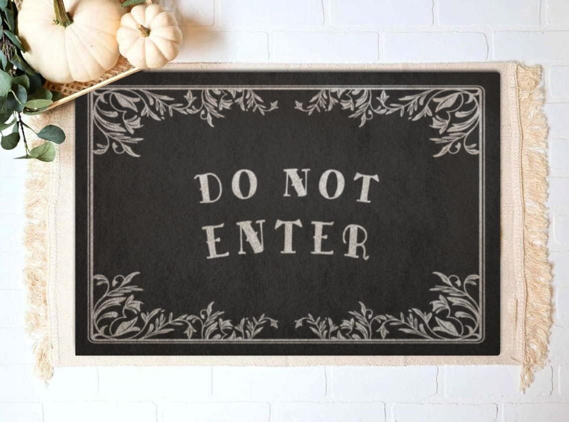 Do Not Enter Doormat Gothic Door Mat Halloween Doormat, Funny Doormat, Witchy Home