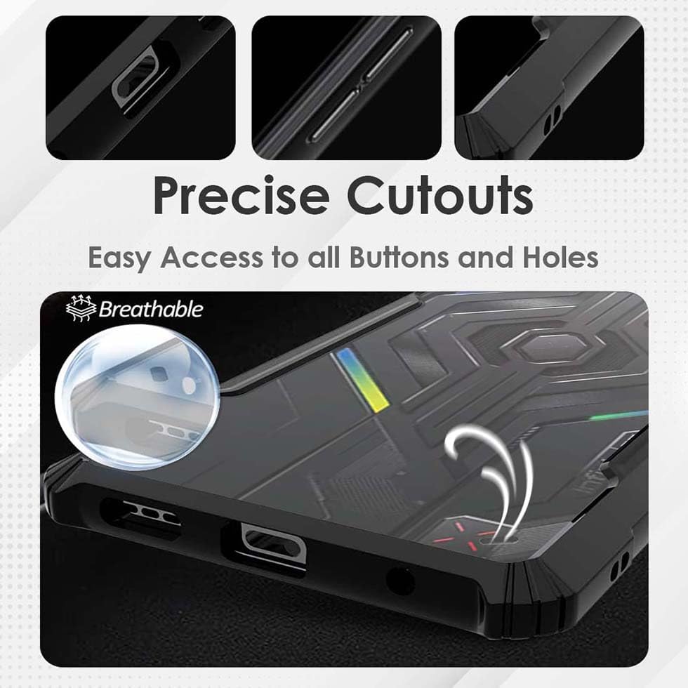 Image of Hybrid Back Cover for Infinix GT 30 Pro 5G | Infinix GT 30 5G, 360 Protection | Crystal Clear with Black Bumper | Camera Protection | Ultra Hybrid Transparent (Black Bumper)
