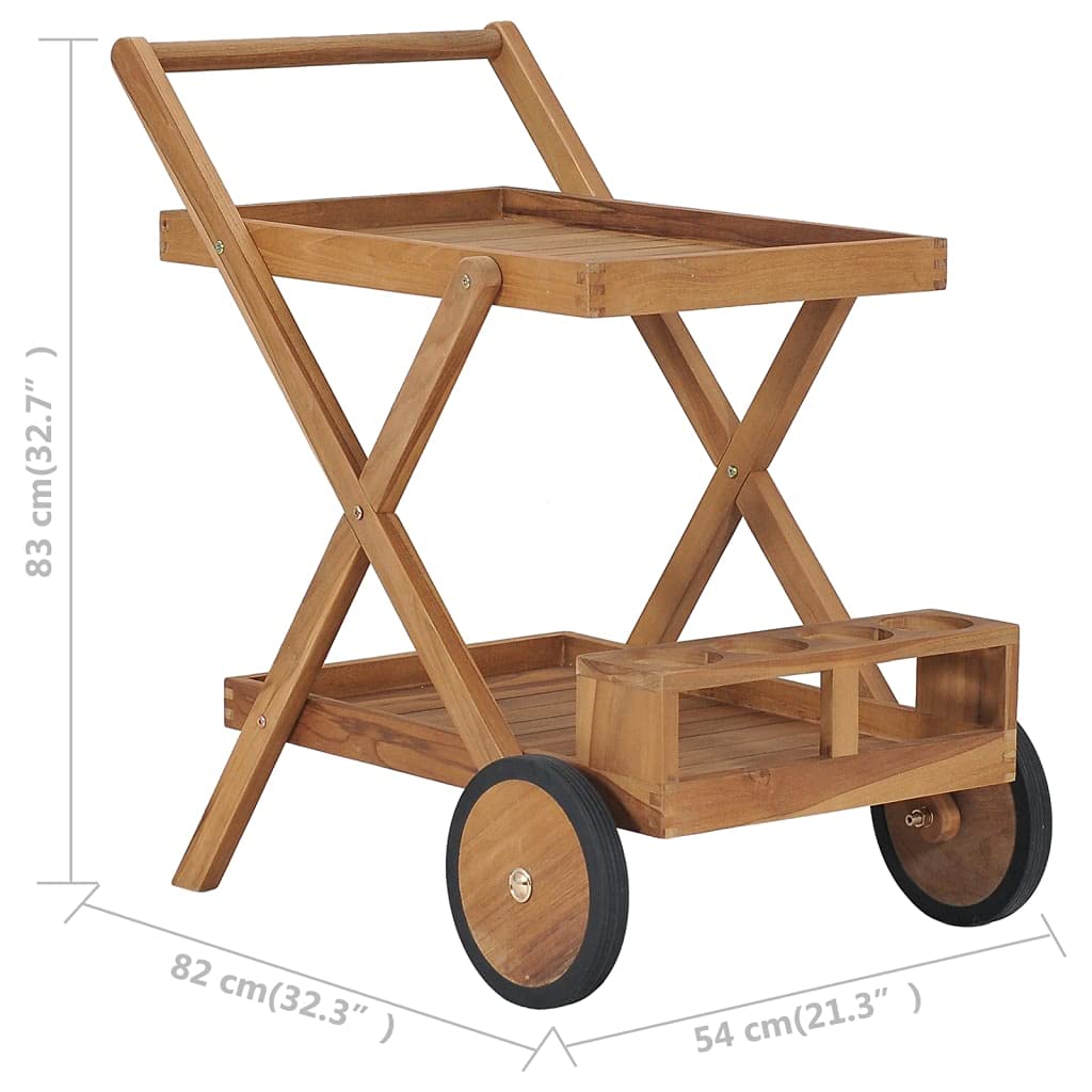 vidaXL Carrito del Té Carro Bandejas con Ruedas de Transportar Bebidas Comidas Café Vino Camarera de Jardín Bar Barra Servir