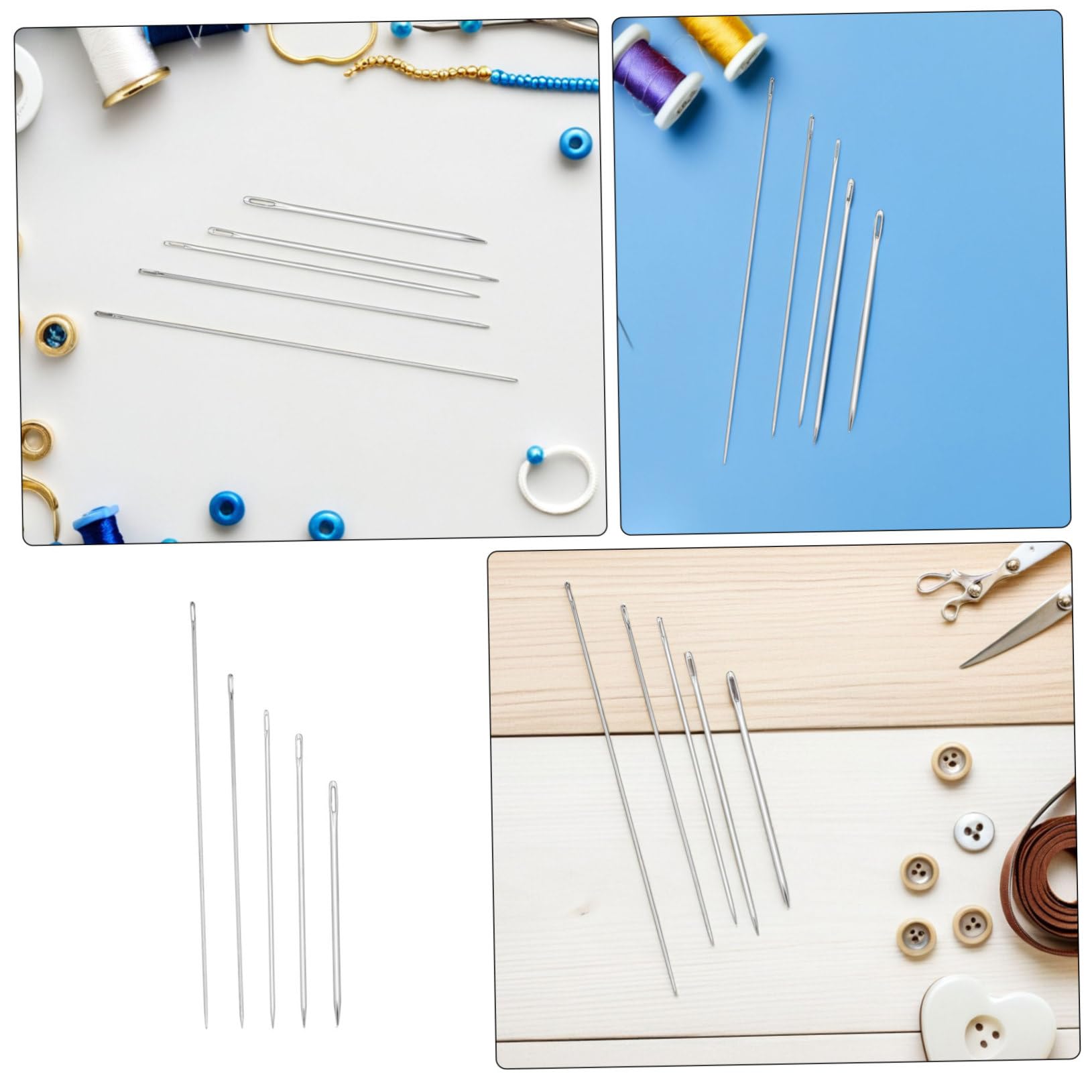 Gatuida 25pezzi Aghi per Cucire Mano Aghi Extra Lunghi in Metallo per Trapuntatura e Tessuti Spessi Kit di Riparazione per Artigianato e Cucito Pesante