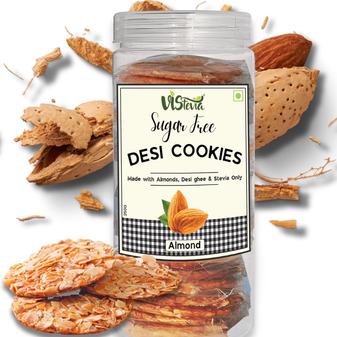 Vistevia Sugar Free Almond Desi Cookies, Diabetic and Keto Friendly - Made With Almons, Desi Ghee And Stevia Only Desi Almond Cookies with Ghee and Stevia, No Artificial Ingredients, Gluten Free, Delicious To Taste (B0DH5P6LKP) Amazon Price History, Amazon Price Tracker